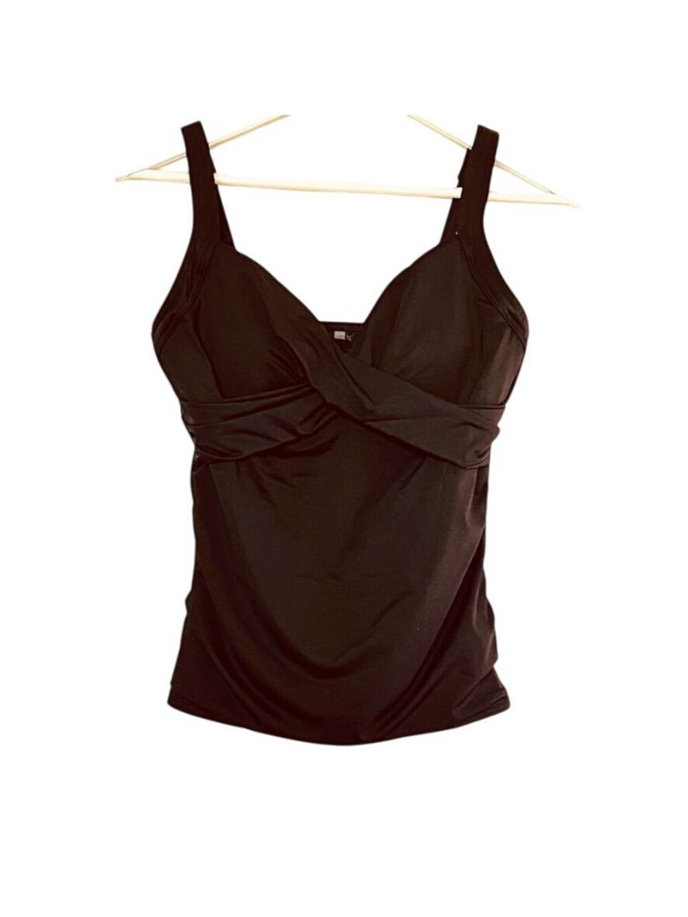 Lands End Womens Sz 8P Sweetheart Wrap Underwire Petite Tankini Top - Picture 2 of 14